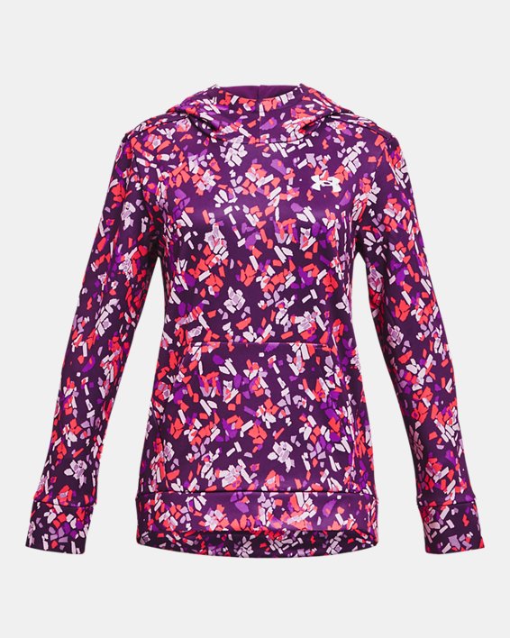 Girls' Armour Fleece® Printed Hoodie, Purple, pdpMainDesktop image number 0